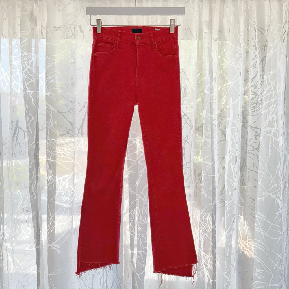 MOTHER Red Ankle Crop Jeans - Picture 4 of 12